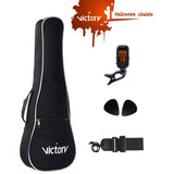 VIVICTORY Concert Ukulele / 23 Inch / Mahogany / Aquila String / Beginner Kit 【 Black 】