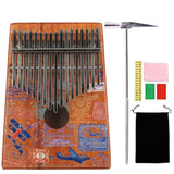 VI VICTORY 17 Key Kalimba Thumb Piano, Mahogany Solid Wood, Color-painted 【 Aircraft 】*No Carved Key Notes*
