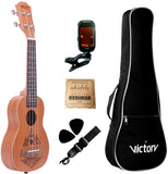 VIVICTORY Soprano Ukulele / 21 Inch / Mahogany / Aquila String / Beginner Kit 【 Indian Tattoo 】