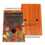 VI VICTORY 17 Key Kalimba Thumb Piano, Mahogany Solid Wood, Color-painted 【 Carnation 】