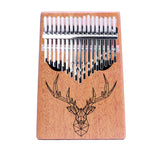 VI VICTORY 17 Key Kalimba Thumb Piano, Mahogany Solid Wood, Color-painted 【 Geometric Deer 】