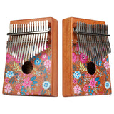 VI VICTORY 17 Key Kalimba Thumb Piano, Mahogany Solid Wood, Color-painted 【Sakura- Pink & Blue】*No Carved Key Notes*
