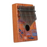 VI VICTORY 17 Key Kalimba Thumb Piano, Mahogany Solid Wood, Color-painted 【 Aircraft 】*No Carved Key Notes*