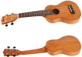 UBETA US-031 Soprano Ukulele 21 Inch Beginner Travel Mahogany Ukulele Bundle with Gig bag, clip-on tuner, picks,strings chord card and strap