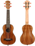 UBETA US-K-062 Acacia Koa Soprano Ukulele with Italy Aquila strings (6 in 1) Kit: Gig bag, clip-on tuner, Aquila strings,picks and straps
