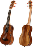 UBETA US-K-062 Acacia Koa Soprano Ukulele with Italy Aquila strings (6 in 1) Kit: Gig bag, clip-on tuner, Aquila strings,picks and straps