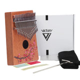 VI VICTORY 17 Key Kalimba Thumb Piano, Mahogany Solid Wood, Color-painted 【 Plum 】