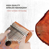 VI VICTORY 17 Key Kalimba Thumb Piano, Mahogany Solid Wood, Color-painted 【 Aircraft 】*No Carved Key Notes*