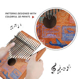 VI VICTORY 17 Key Kalimba Thumb Piano, Mahogany Solid Wood, Color-painted 【 Aircraft 】*No Carved Key Notes*