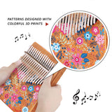 VI VICTORY 17 Key Kalimba Thumb Piano, Mahogany Solid Wood, Color-painted【 Sakura-Pink & Blue 】