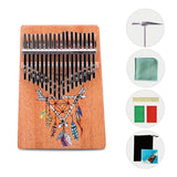 VI VICTORY 17 Key Kalimba Thumb Piano, Mahogany Solid Wood, Color-painted【 Feather Arrow -Triangle 】