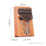 VI VICTORY 17 Key Kalimba Thumb Piano, Mahogany Solid Wood, Color-painted【 Feather Arrow -Triangle 】