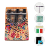 VI VICTORY 17 Key Kalimba Thumb Piano, Mahogany Solid Wood, Color-painted 【 Rose 】