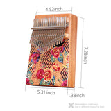 VI VICTORY 17 Key Kalimba Thumb Piano, Mahogany Solid Wood, Color-painted 【 Rose 】