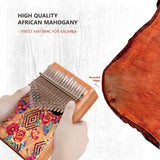 VI VICTORY 17 Key Kalimba Thumb Piano, Mahogany Solid Wood, Color-painted 【 Rose 】