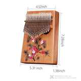 VI VICTORY 17 Key Kalimba Thumb Piano, Mahogany Solid Wood, Color-painted【 Flowers 】
