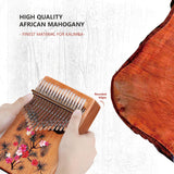 VI VICTORY 17 Key Kalimba Thumb Piano, Mahogany Solid Wood, Color-painted【 Flowers 】