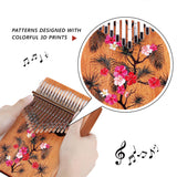 VI VICTORY 17 Key Kalimba Thumb Piano, Mahogany Solid Wood, Color-painted【 Flowers 】