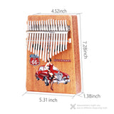 VI VICTORY 17 Key Kalimba Thumb Piano, Mahogany Solid Wood, Color-painted 【 Classical Car 】