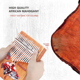 VI VICTORY 17 Key Kalimba Thumb Piano, Mahogany Solid Wood, Color-painted 【 Classical Car 】