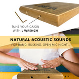 UBETA Compact Travel Cajon Box Drum Flat Hand Drum Percussion Instrument with Adjustable Strings【 Zebra 】