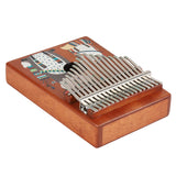 VI VICTORY 17 Key Kalimba Thumb Piano, Mahogany Solid Wood, Color-painted【 Fox 】 *No Carved Key Notes*