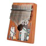 VI VICTORY 17 Key Kalimba Thumb Piano, Mahogany Solid Wood, Color-painted【 Fox 】 *No Carved Key Notes*