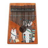 VI VICTORY 17 Key Kalimba Thumb Piano, Mahogany Solid Wood, Color-painted【 Fox 】 *No Carved Key Notes*