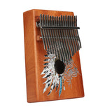 VI VICTORY 17 Key Kalimba Thumb Piano, Mahogany Solid Wood, Color-painted 【 Indian lion 】 *No Carved Key Notes*