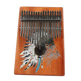 VI VICTORY 17 Key Kalimba Thumb Piano, Mahogany Solid Wood, Color-painted 【 Indian lion 】 *No Carved Key Notes*