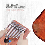 VI VICTORY 17 Key Kalimba Thumb Piano, Mahogany Solid Wood, Color-painted 【 Colorful Eagle 】*No Carved Key Notes*