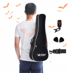 VIVICTORY Concert Ukulele / 23 Inch / Mahogany / Aquila String / Beginner Kit 【 Black 】