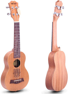 VIVICTORY Soprano Ukulele / 21 Inch / Mahogany / Aquila String / Beginner Kit 【 Tiger Tattoo 】