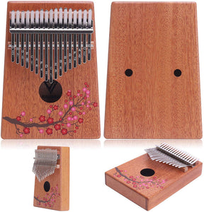 VI VICTORY 17 Key Kalimba Thumb Piano, Mahogany Solid Wood, Color-painted 【 Plum 】