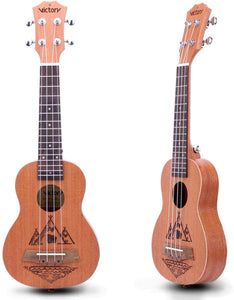 VIVICTORY Soprano Ukulele / 21 Inch / Mahogany / Aquila String / Beginner Kit 【 Indian Tattoo 】