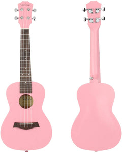 VIVICTORY Concert Ukulele / 21 Inch / Mahogany / Aquila String / Beginner Kit -【 Pink 】