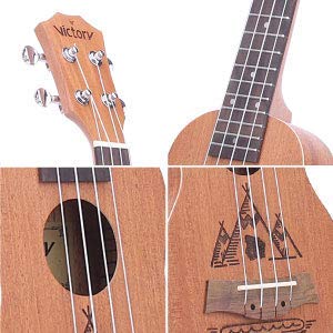 VIVICTORY Soprano Ukulele / 21 Inch / Mahogany / Aquila String / Beginner Kit 【 Indian Tattoo 】