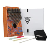 VI VICTORY 17 Key Kalimba Thumb Piano, Mahogany Solid Wood, Color-painted 【 Aircraft 】*No Carved Key Notes*
