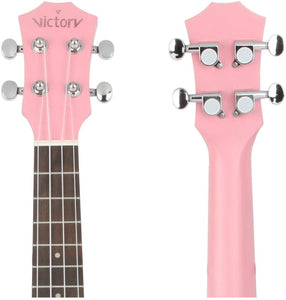 VIVICTORY Concert Ukulele / 21 Inch / Mahogany / Aquila String / Beginner Kit -【 Pink 】