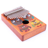 VI VICTORY 17 Key Kalimba Thumb Piano, Mahogany Solid Wood, Color-painted 【 Owl 】*No Carved Key Notes*
