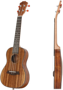 UBETA UC-K-062 Acacia Koa Concert Ukulele with Italy Aquila strings (6 in 1) Kit: Gig bag, clip-on tuner, Aquila strings,picks and straps