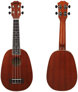 UBETA UB-21PA-N Mahogany Pineapple Soprano 21 Inch Beginner Ukulele Bundle with Gig bag, clip-on tuner, picks,Aquila strings chord card and strap