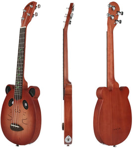 UBETA Electric Tenor 26 inch Ukulele Mahogany Body with Gig bag, tuner,picks, Aquila nylon strings, chord card, red electric line and strap