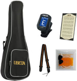 UBETA US-031 Soprano Ukulele 21 Inch Beginner Travel Mahogany Ukulele Bundle with Gig bag, clip-on tuner, picks,strings chord card and strap