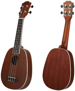 UBETA UB-21PA-N Mahogany Pineapple Soprano 21 Inch Beginner Ukulele Bundle with Gig bag, clip-on tuner, picks,Aquila strings chord card and strap