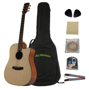 KC-JOHNNY Acoustic Guitar / 41” / Cutaway Dreadnought Spruce Top Black ABS Binding Mahogany Neck【Classic Cut】KC-DM-450C