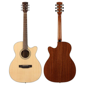 KC-JOHNNY Acoustic Guitar / 41” / Cutaway Solid Spruce Mahogany Green Pearl, EXP-16 Strings【Fluvial】KC-FM-4050C