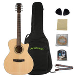 KC-JOHNNY Acoustic Guitar / 41” / GA Cutaway All Solid Spruce Mahogany Green Pearl, EXP-16 Strings【Fluvial-W】KC-GAM-4150C