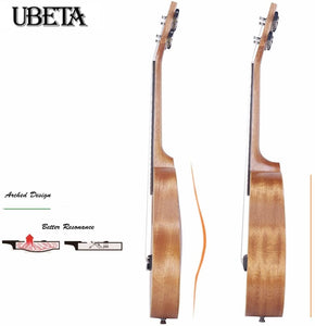 UBETA UC-031 Concert Ukulele 23 Inch Beginner Travel Mahogany Ukulele Bundle with Gig bag, clipon tuner, picks, strings chord card and strap