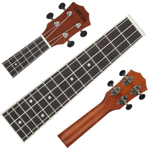 UBETA UB-21PA-N Mahogany Pineapple Soprano 21 Inch Beginner Ukulele Bundle with Gig bag, clip-on tuner, picks,Aquila strings chord card and strap